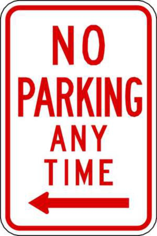 Eco Parking Sign No Parking Anytime Left Arrow