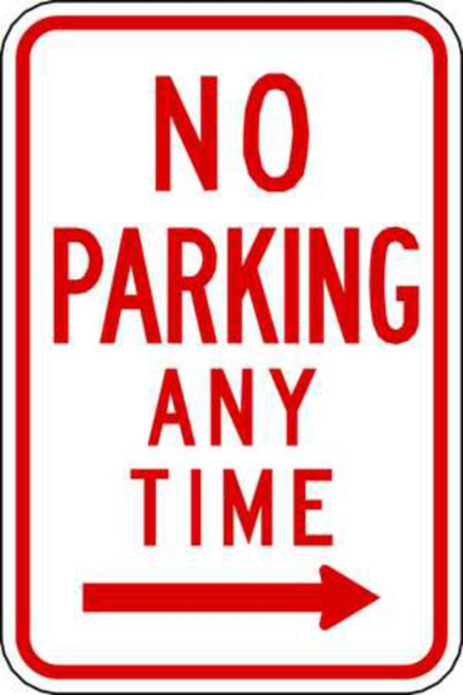 Eco Parking Sign No Parking Anytime Right Arrow