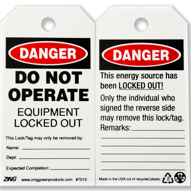 Eco Safety Tag, DANGER Do Not Operate