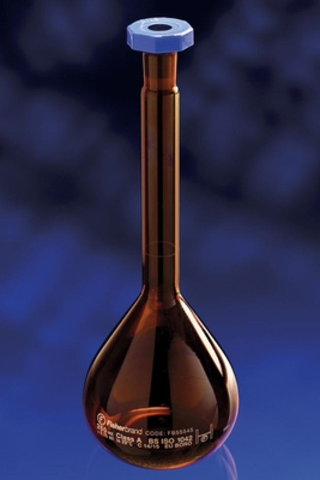Amber Borosilicate Glass Class A Volumetric Flask with Stopper