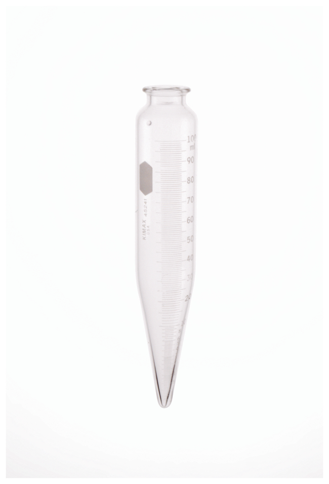 Kimble&trade; KIMAX&trade; 100mL 8 in. Oil and Weathering (End Point Index) Centrifuge Tubes