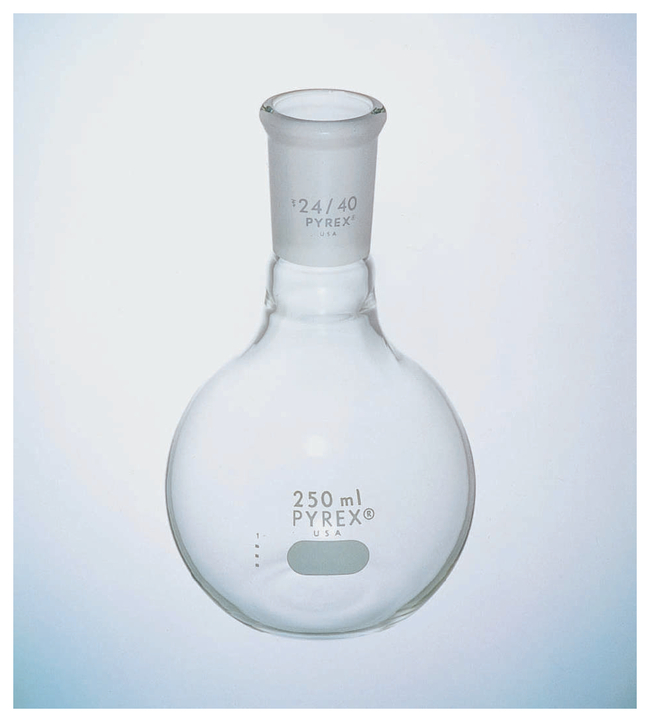 PYREX&trade; Short Neck Flat Bottom Flasks, Standard Taper Joint