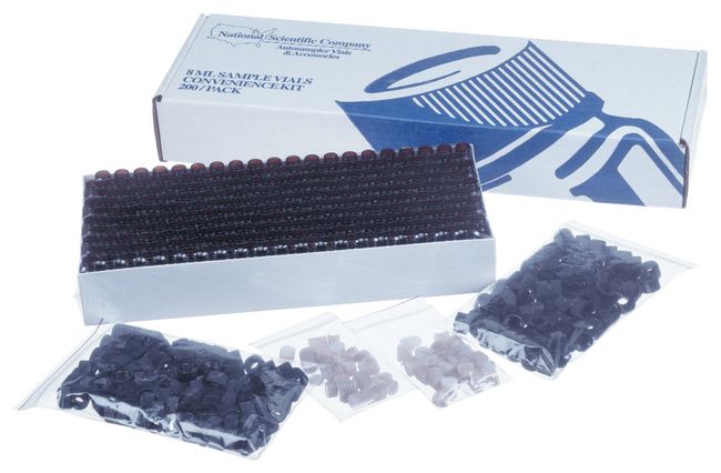 National Glass Screw-Thread Sample Vials with Open-Top Caps and Septa