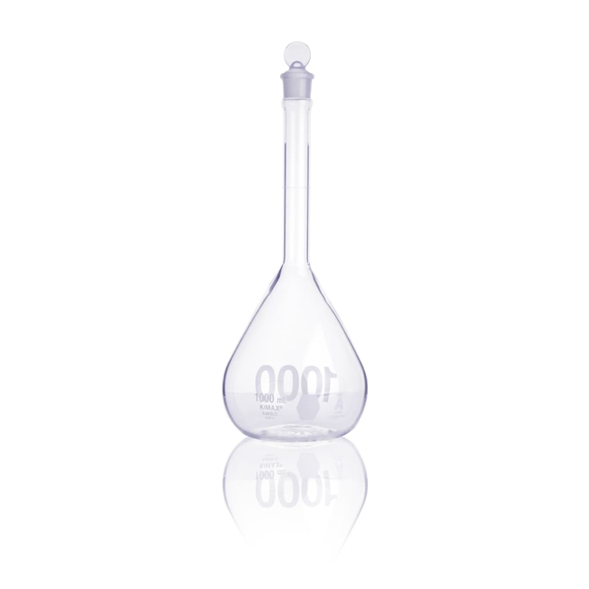 Kimble™ KIMAX™ Heavy-Duty Clear Glass Class A Volumetric Flasks with ...
